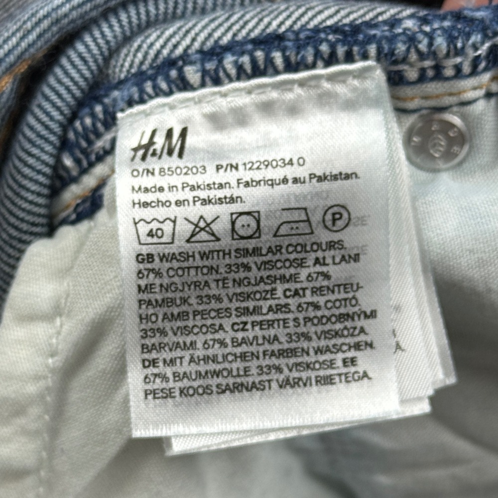 H&M Super Baggy Loose Fit Jeans Women 6 Blue Medium Wash Denim Wide Leg - Picture 8 of 13